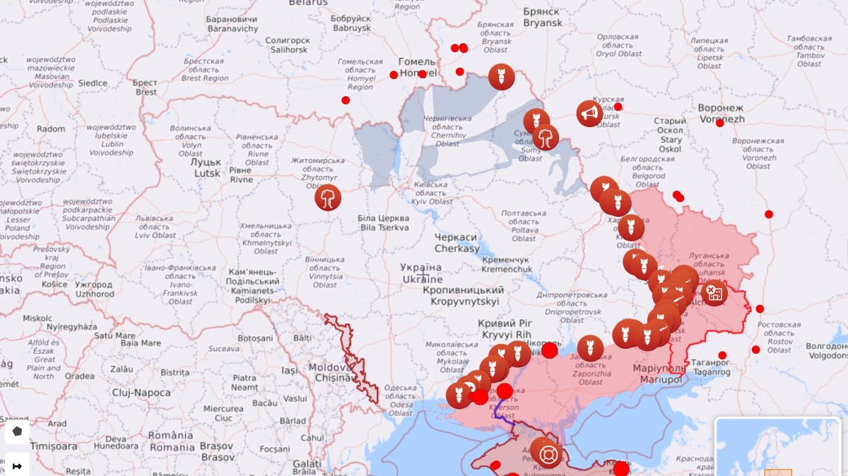 Реальная карта боевых действий в Украине, приложения воздушной тревоги