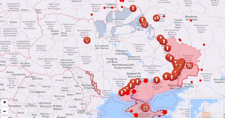 Война в Украине, карта